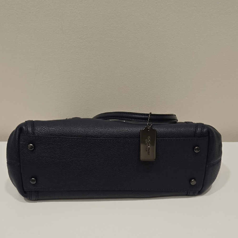 Coach Midnight Blue Leather Shoulder Bag - Picture 13 of 16
